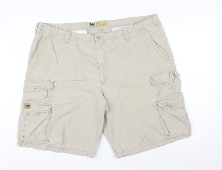 Lee Mens Beige Cargo Shorts Size 44 Regular Fit Cotton