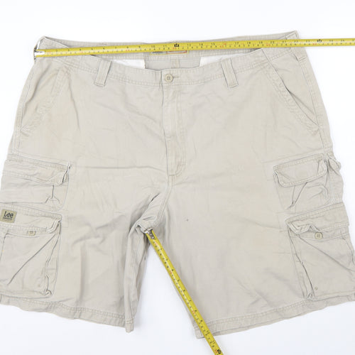 Lee Mens Beige Cargo Shorts Size 44 Regular Fit Cotton