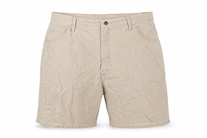 Front view of Wrangler Men Beige Regular Fit Chino Shorts, size 42