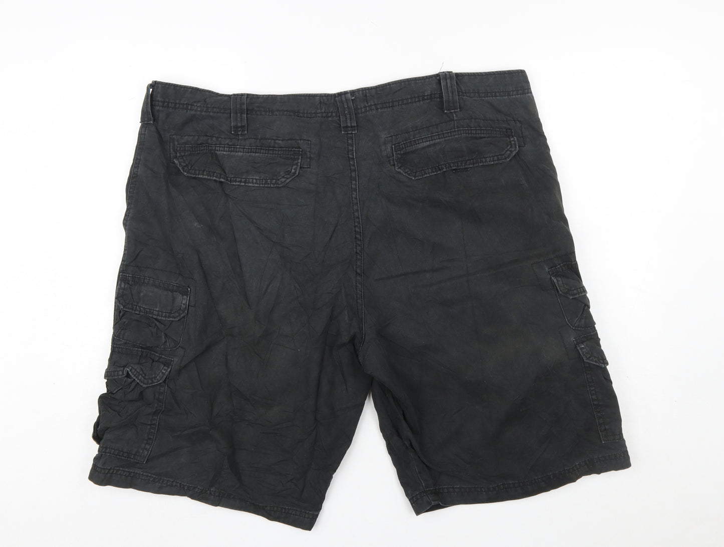 Lee Men’s Black Cargo Shorts Size 42 Cotton Canvas Casual
