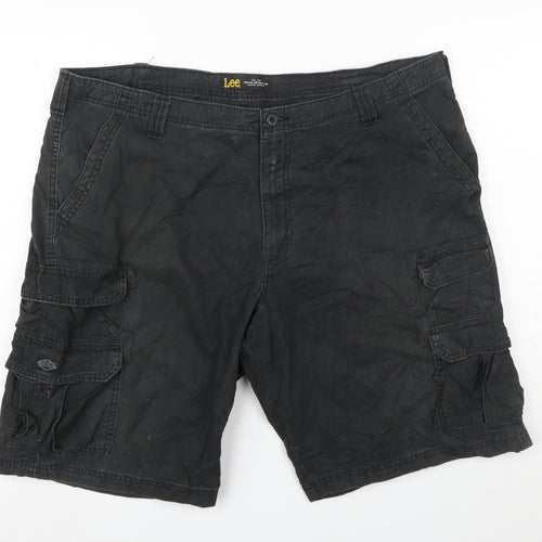 Lee Men’s Black Cargo Shorts Size 42 Cotton Canvas Casual