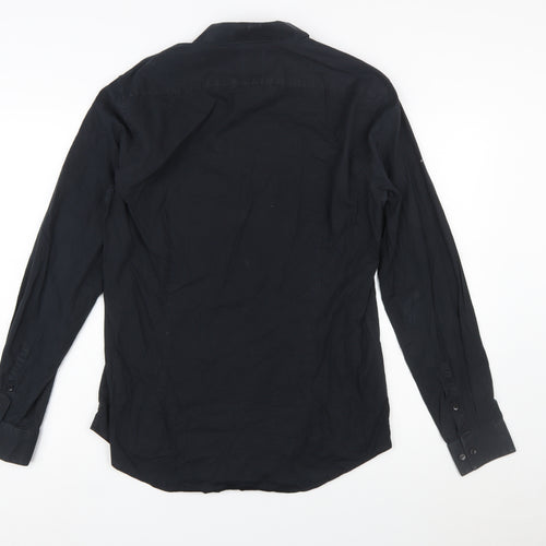 Calvin Klein Men's Black Slim Fit Long Sleeve Button-Up Shirt Size 15.75