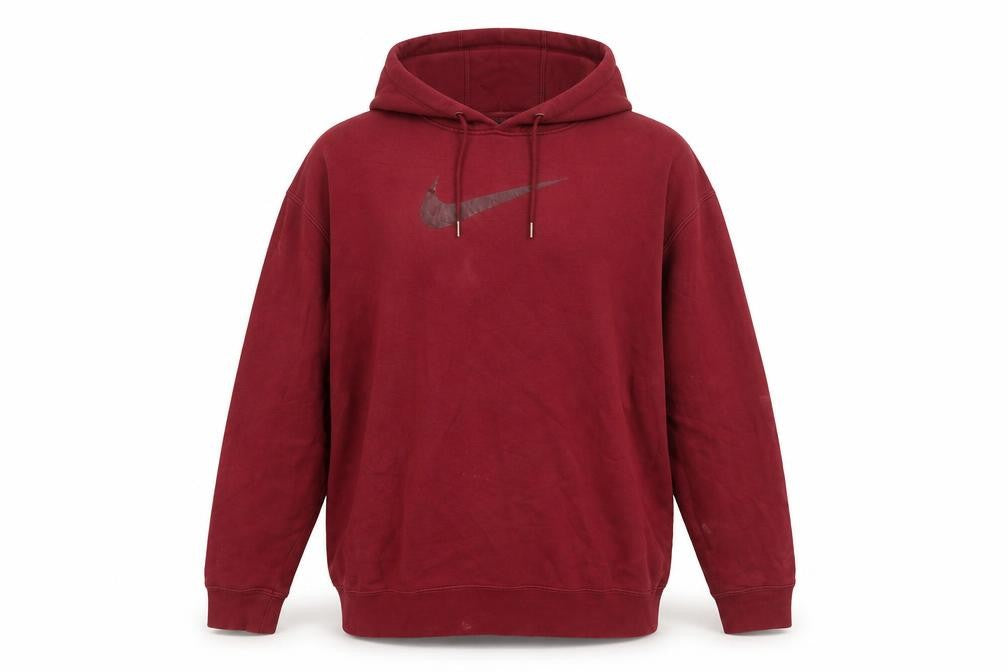 Nike Men's Red Pullover Hoodie Small Regular Fit Fleece Logo Sportswear