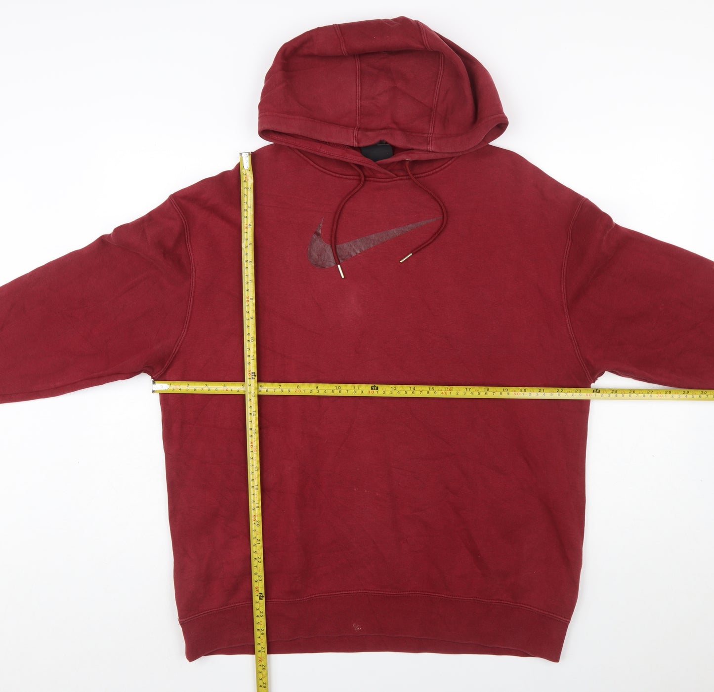 Nike Men's Red Pullover Hoodie Small Regular Fit Fleece Logo Sportswear