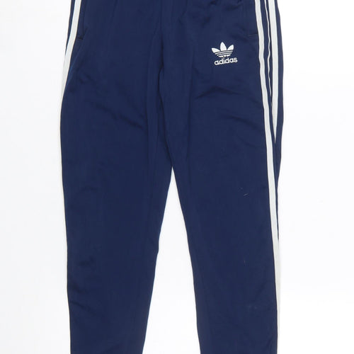 Adidas Boys Blue 11-12 Years Jogger Trousers with Side Stripes