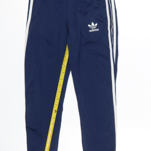 Adidas Boys Blue 11-12 Years Jogger Trousers with Side Stripes