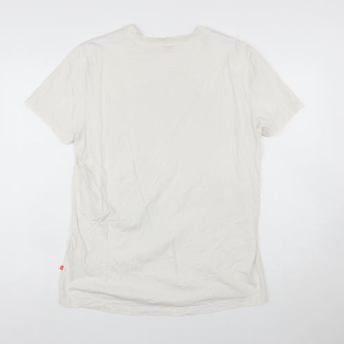 Hugo Boss Men's White Graphic Print Cotton T-Shirt Size L