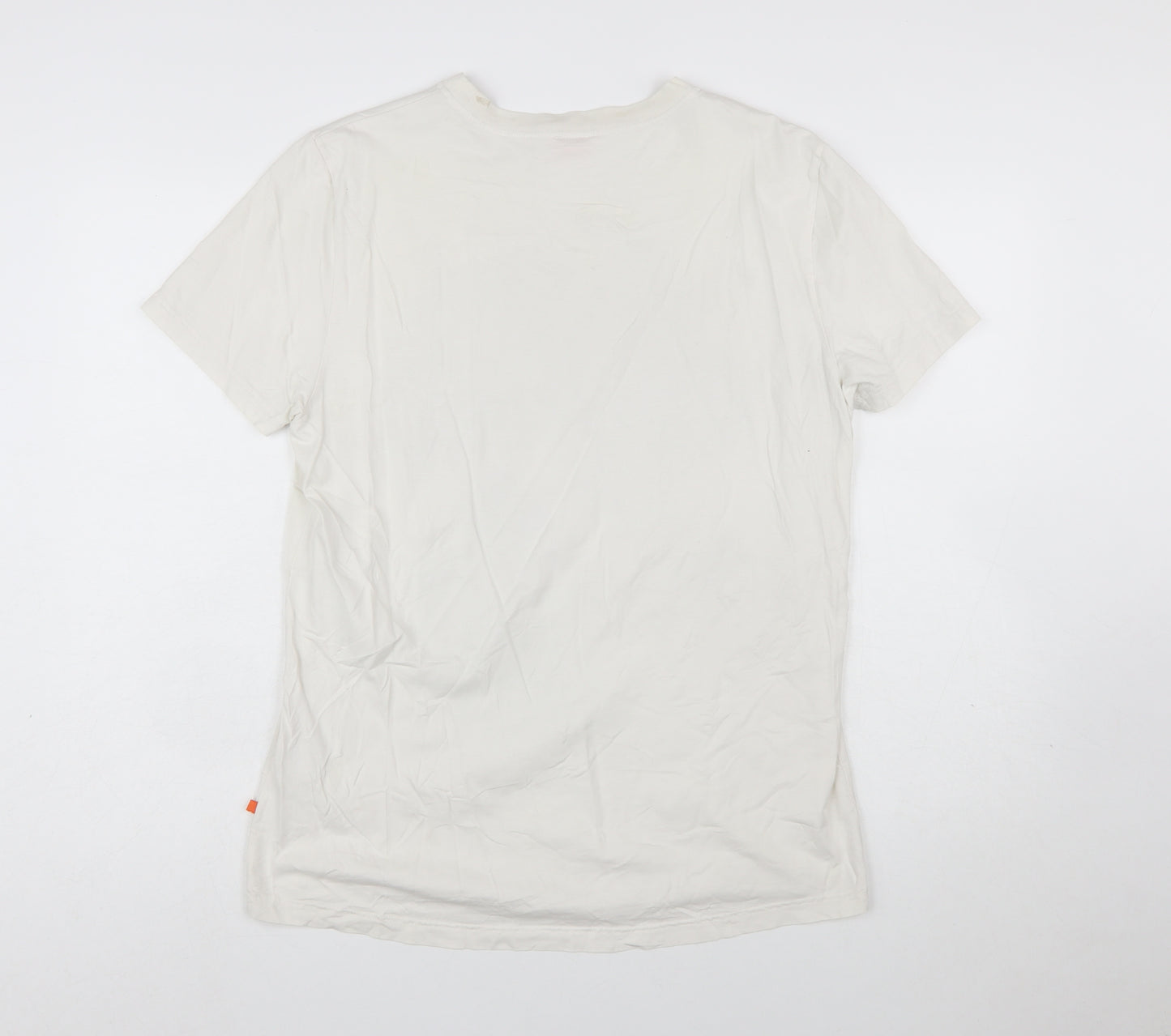 Hugo Boss Men's White Graphic Print Cotton T-Shirt Size L