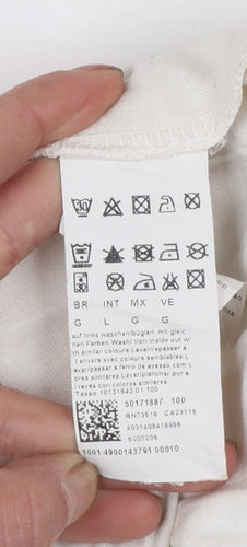 Hugo Boss Men's White Graphic Print Cotton T-Shirt Size L