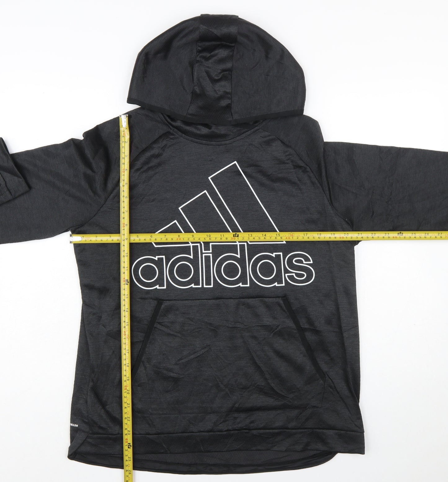 Adidas Women's Black Pullover Hoodie Size L 16-18 Polyester Athletic