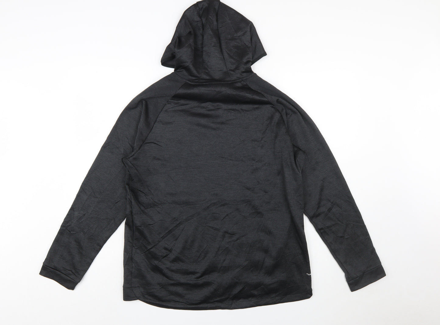 Adidas Women's Black Pullover Hoodie Size L 16-18 Polyester Athletic