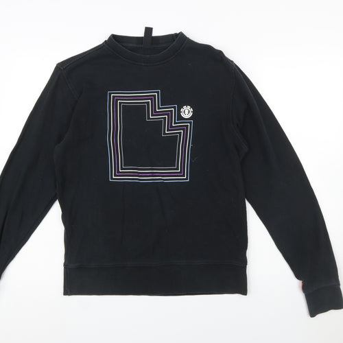 Element Men's Black Small Crew Neck Graphic Sweatshirt