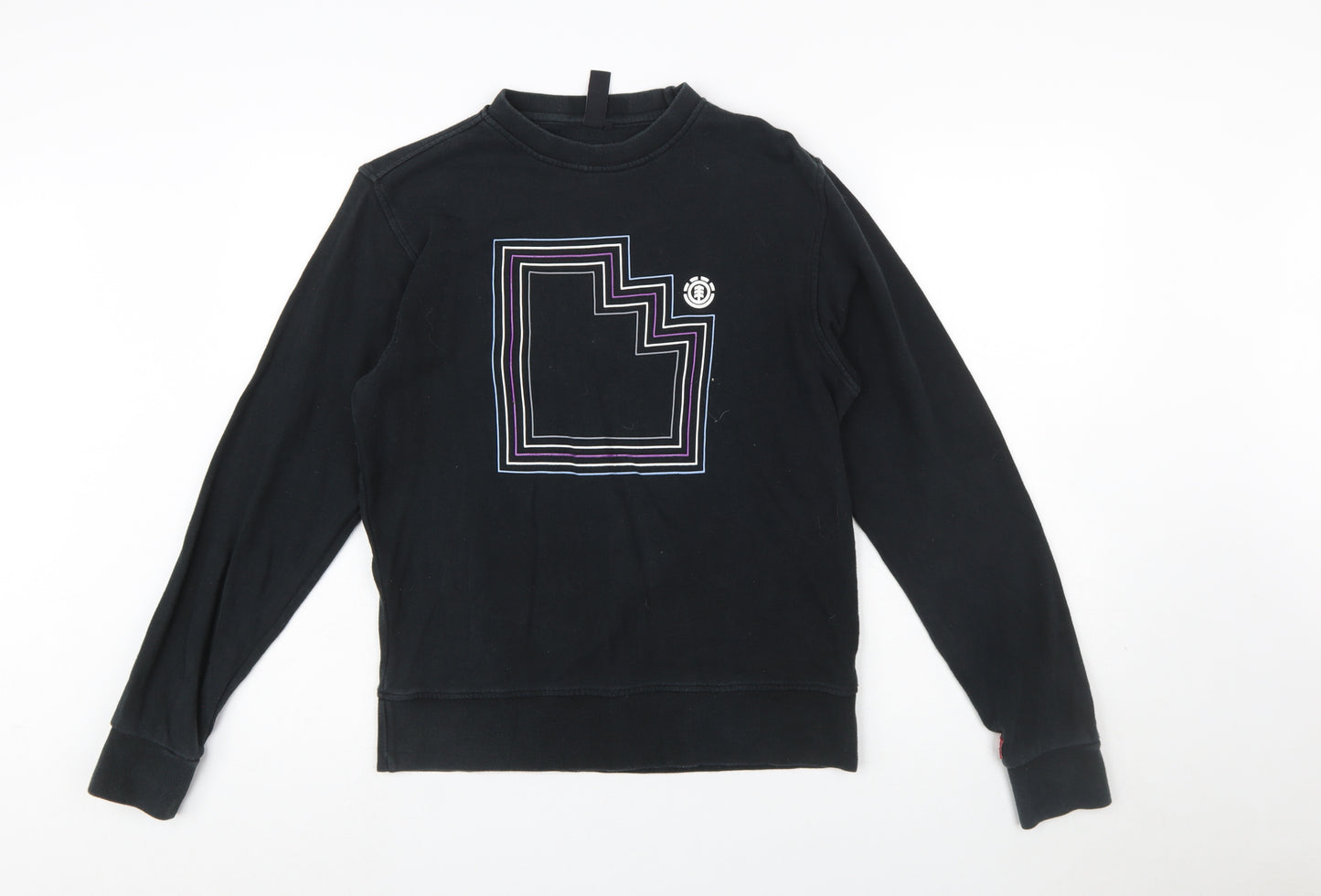 Element Men's Black Small Crew Neck Graphic Sweatshirt
