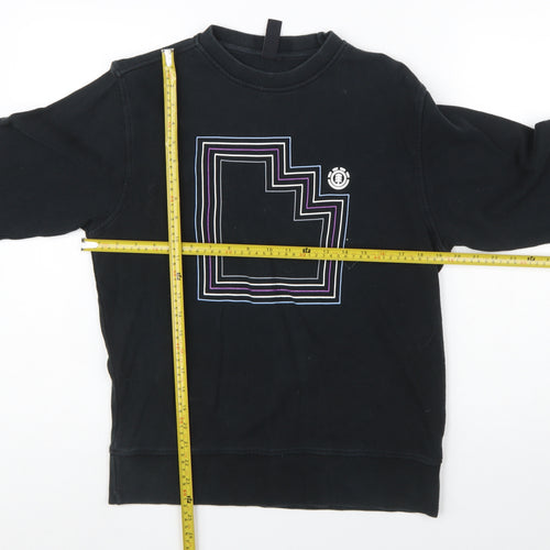 Element Men's Black Small Crew Neck Graphic Sweatshirt