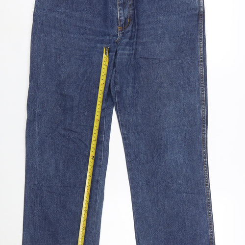 Wrangler Men’s Blue Bootcut Jeans W34 L32 Cotton Classic