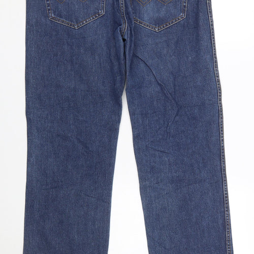 Wrangler Men’s Blue Bootcut Jeans W34 L32 Cotton Classic