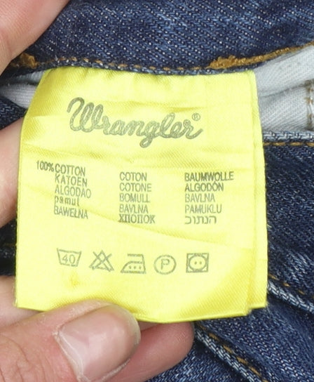 Wrangler Men’s Blue Bootcut Jeans W34 L32 Cotton Classic