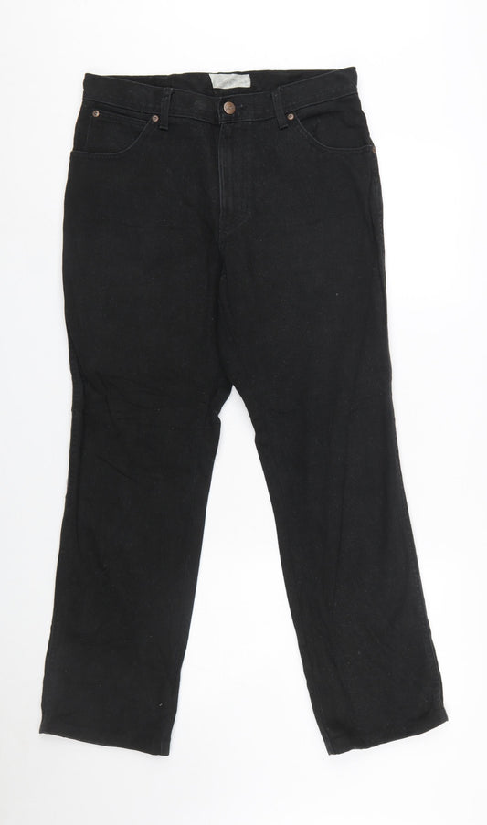 Wrangler Men's Black Regular Fit Straight Leg Jeans W32 L30
