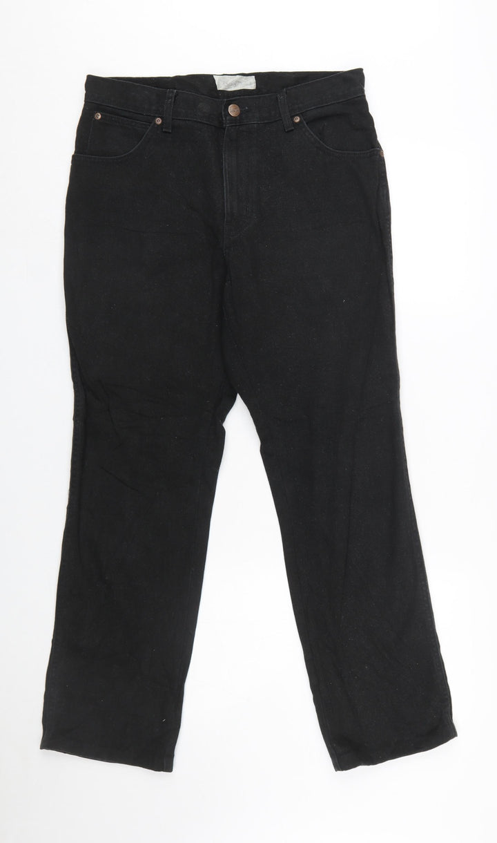 Wrangler Men's Black Regular Fit Straight Leg Jeans W32 L30