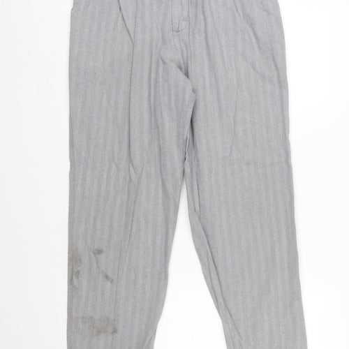 Lee Women's Grey Herringbone Cotton Chino Trousers Size 10 Petite
