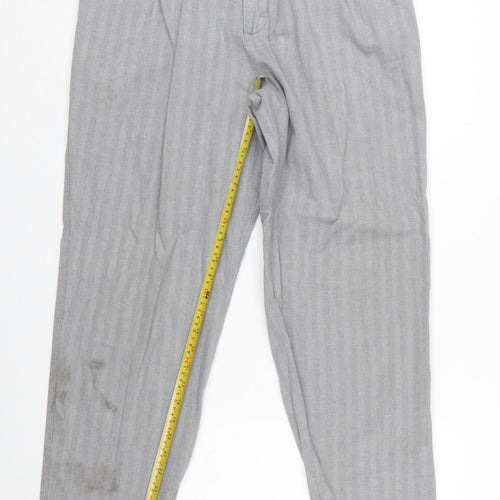 Lee Women's Grey Herringbone Cotton Chino Trousers Size 10 Petite