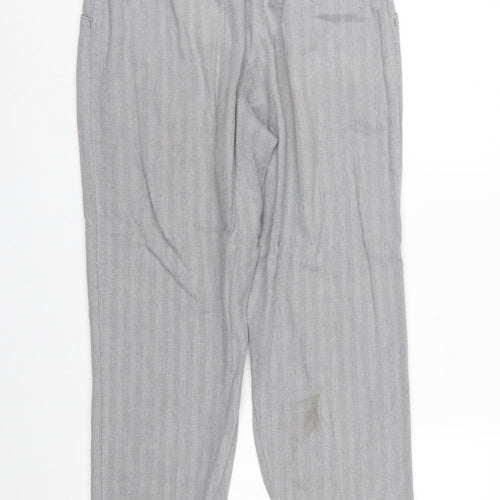 Lee Women's Grey Herringbone Cotton Chino Trousers Size 10 Petite