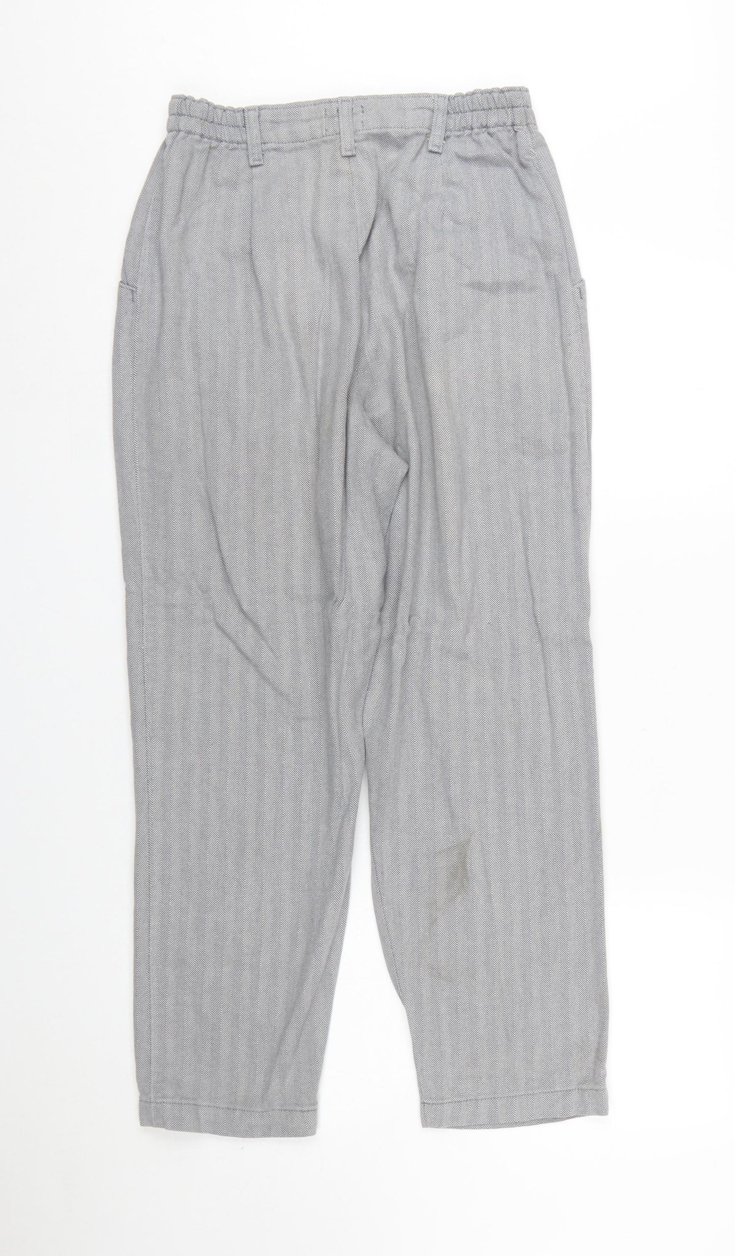 Lee Women's Grey Herringbone Cotton Chino Trousers Size 10 Petite
