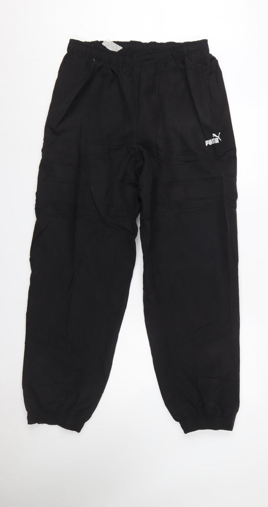 Puma Men's Black Jogger Trousers Size L Lightweight Sports Pants