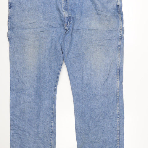 Wrangler Men Blue Denim Regular Straight Jeans 46x30 Big & Tall