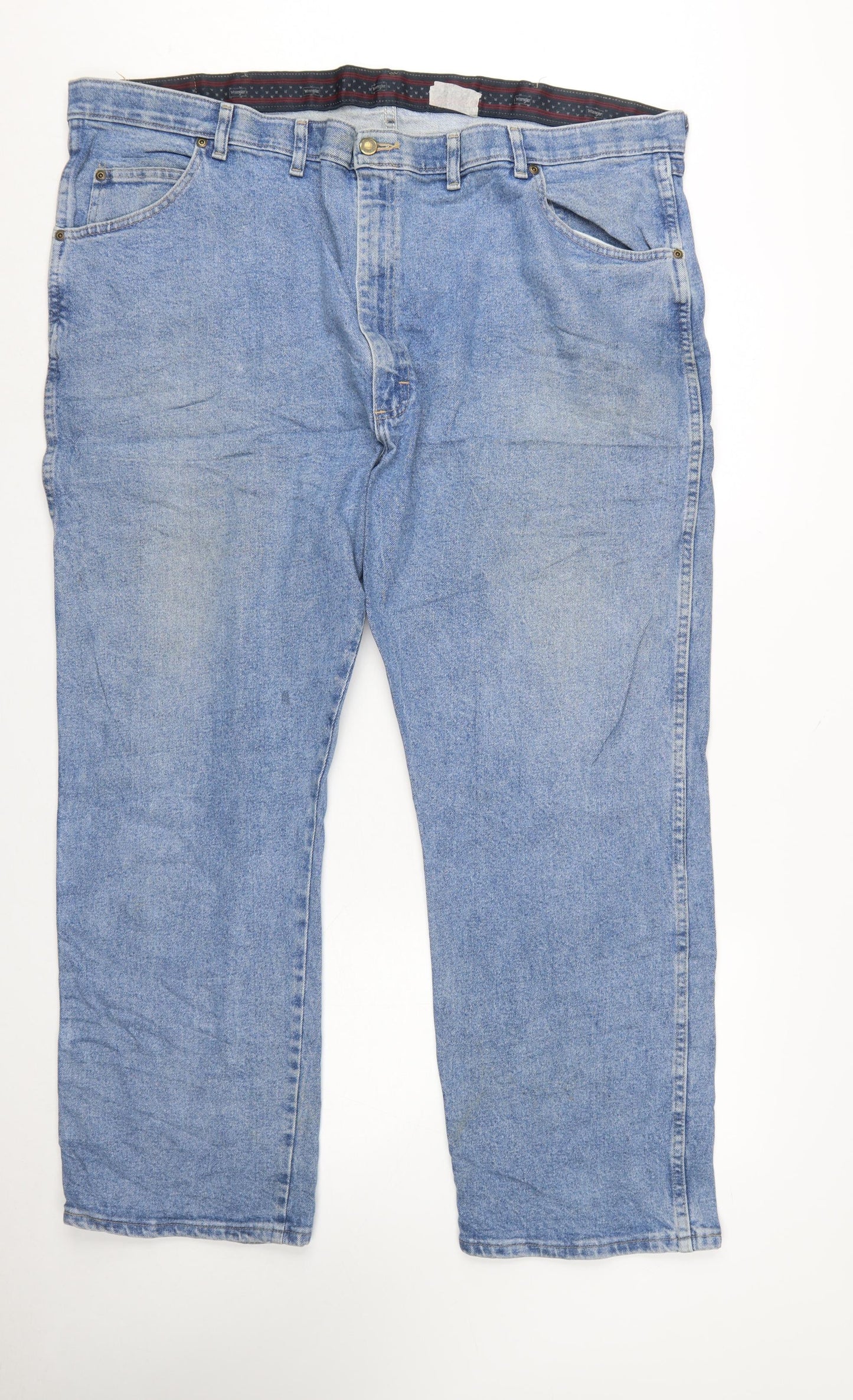 Wrangler Men Blue Denim Regular Straight Jeans 46x30 Big & Tall