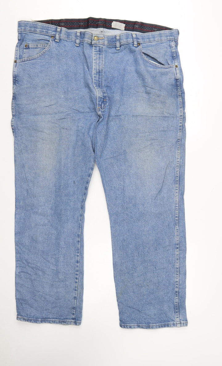 Wrangler Men Blue Denim Regular Straight Jeans 46x30 Big & Tall