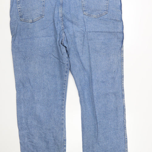 Wrangler Men Blue Denim Regular Straight Jeans 46x30 Big & Tall