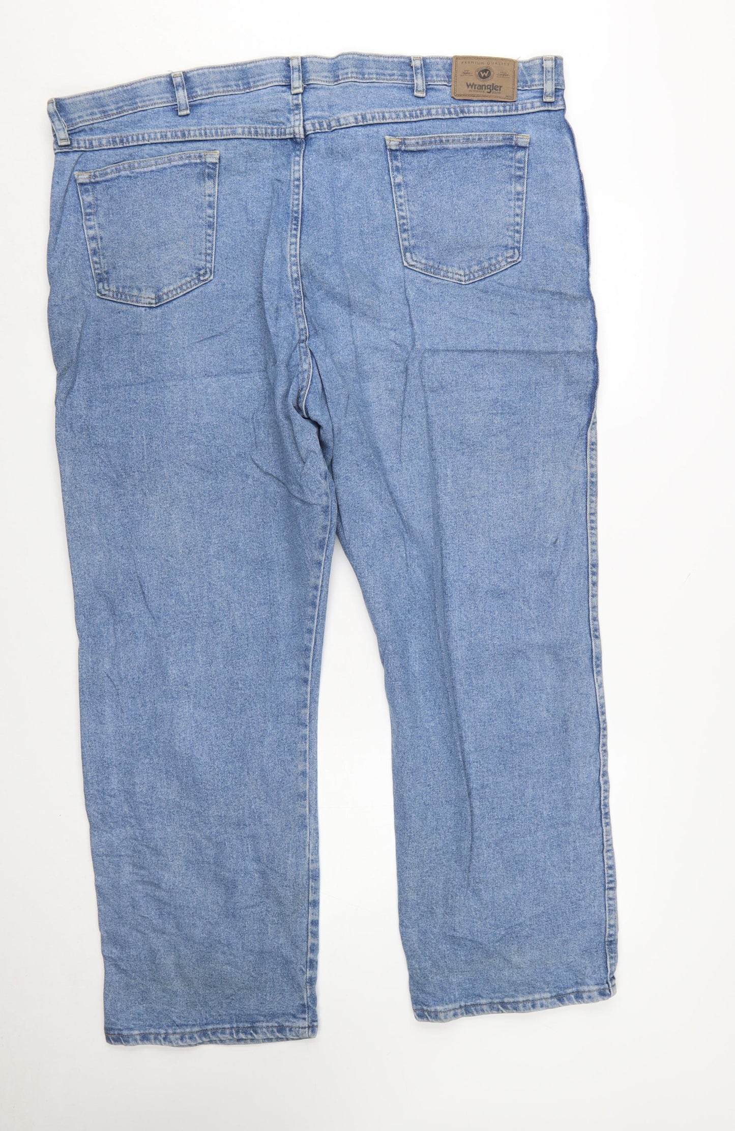 Wrangler Men Blue Denim Regular Straight Jeans 46x30 Big & Tall