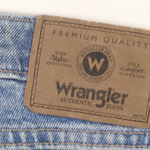 Wrangler Men Blue Denim Regular Straight Jeans 46x30 Big & Tall