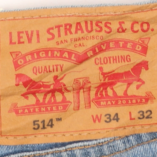 Levi's 514 Men's Blue Regular Straight Fit Jeans W34 L32