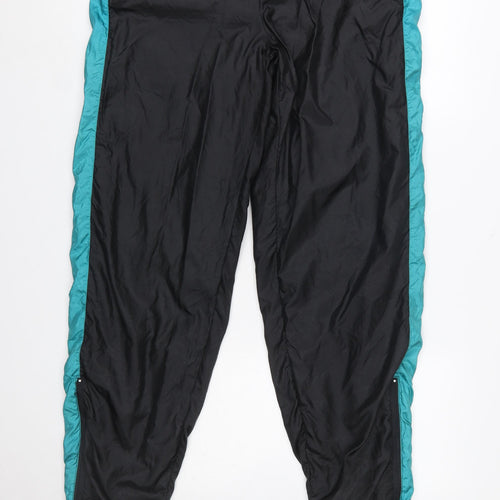 Hummel Men's Black Windbreaker Track Trousers Size L Retro 90s
