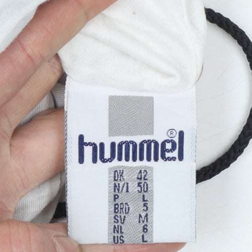 Hummel Men's Black Windbreaker Track Trousers Size L Retro 90s