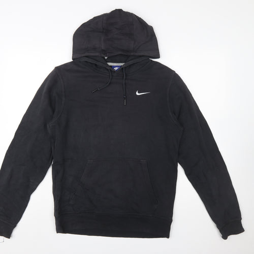 Nike Men's Black Pullover Hoodie Small Logo Fleece Sweatshirt
