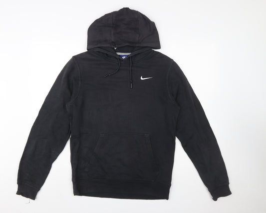 Nike Men's Black Pullover Hoodie Small Logo Fleece Sweatshirt