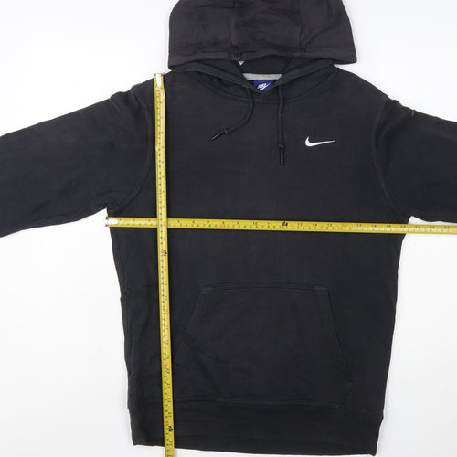 Nike Men's Black Pullover Hoodie Small Logo Fleece Sweatshirt