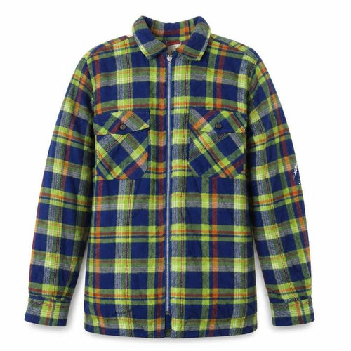 Palmetto's Men's Multicoloured Plaid Acrylic Flannel Zip Shirt S