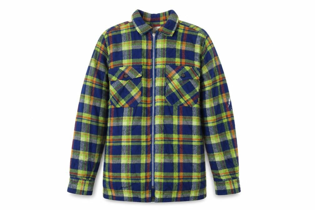 Palmetto's Men's Multicoloured Plaid Acrylic Flannel Zip Shirt S