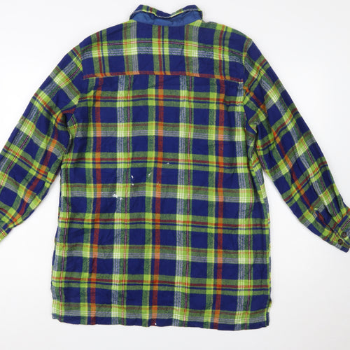 Palmetto's Men's Multicoloured Plaid Acrylic Flannel Zip Shirt S