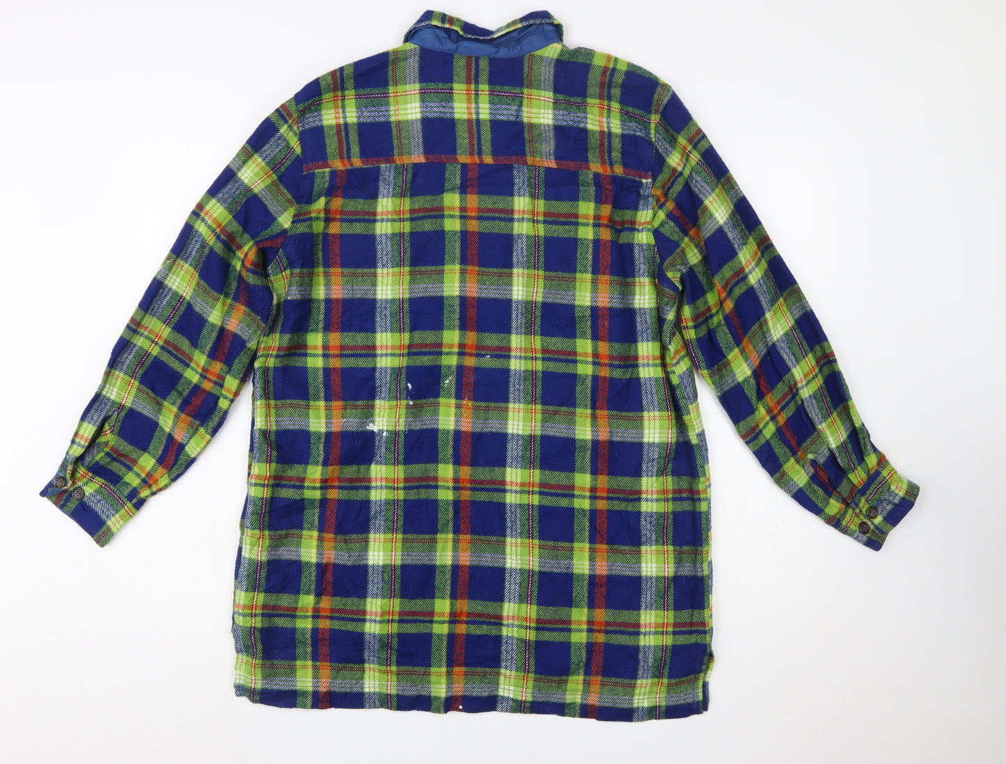 Palmetto's Men's Multicoloured Plaid Acrylic Flannel Zip Shirt S