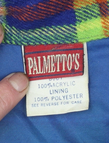 Palmetto's Men's Multicoloured Plaid Acrylic Flannel Zip Shirt S