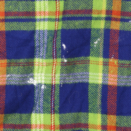 Palmetto's Men's Multicoloured Plaid Acrylic Flannel Zip Shirt S