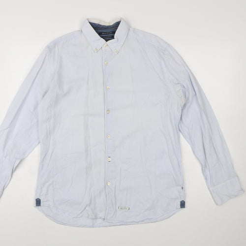 Marc O'Polo Men's Blue Regular Fit Cotton Button-Up Shirt L 41/42