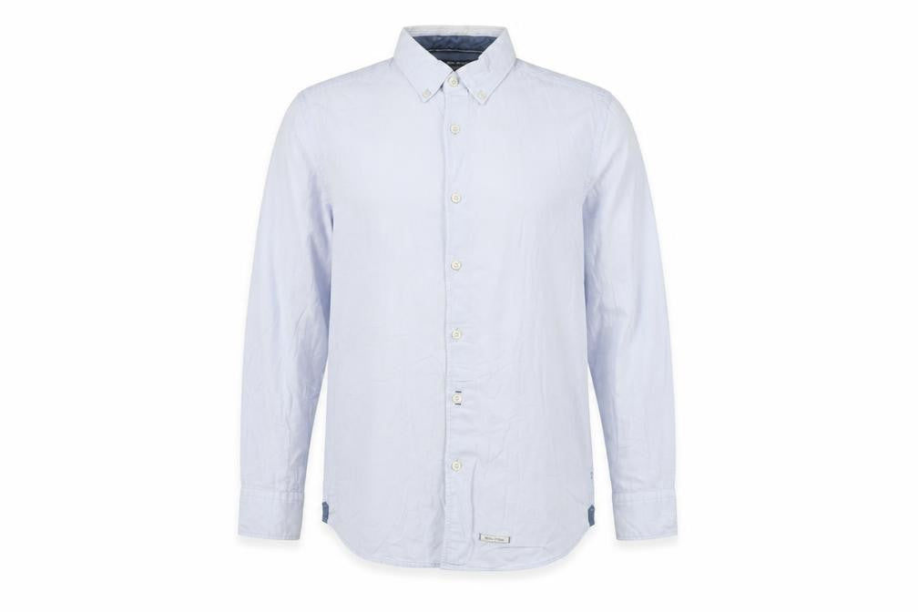 Marc O'Polo Men's Blue Regular Fit Cotton Button-Up Shirt L 41/42