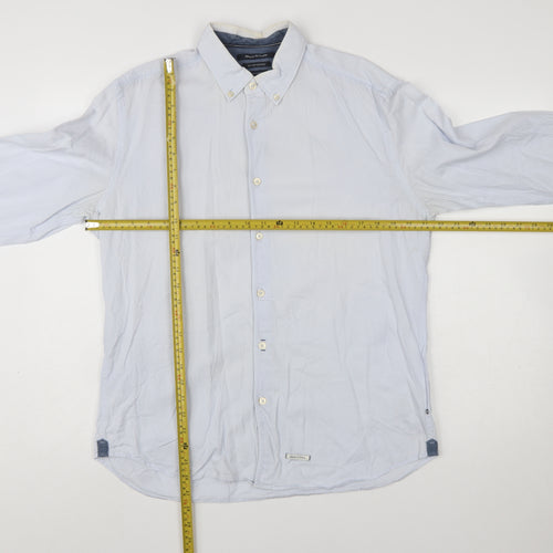 Marc O'Polo Men's Blue Regular Fit Cotton Button-Up Shirt L 41/42