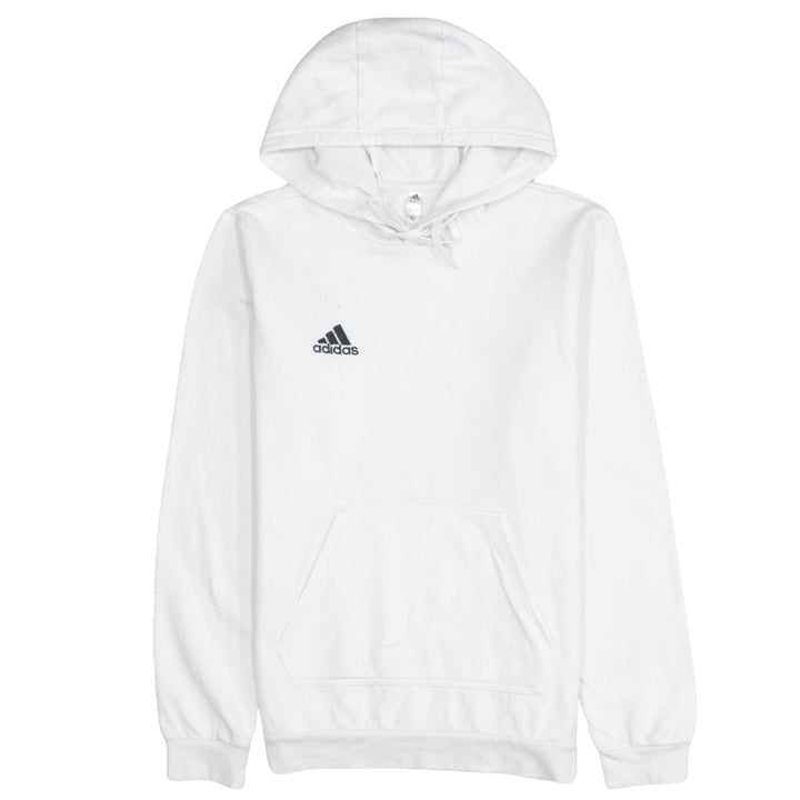 Adidas Men's White Pullover Hoodie Size S Sports Fleece Sweatshirt